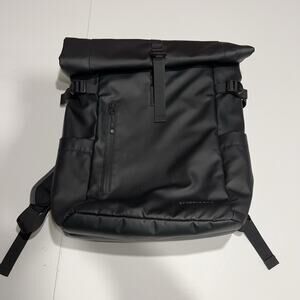 Stubble & Co Roll Top Backpack Black Waterproof Padded Laptop **BROKEN Zipper